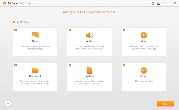 select document when choose file types