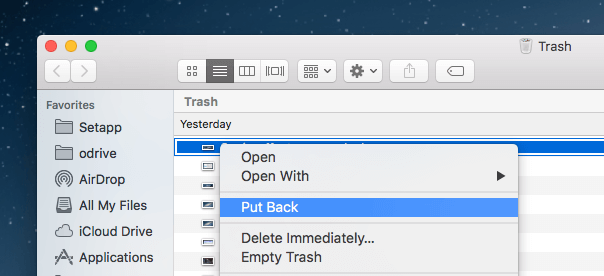 recover files before emptying trash on mac