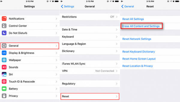 reset iphone before restoring icloud backup