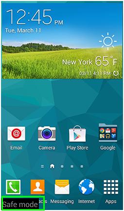 enter safe mode on galaxy phone