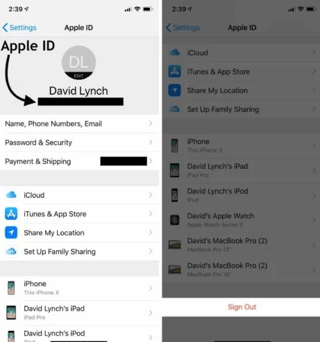 log in correct apple id to icloud