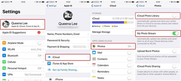 enable icloud photo library