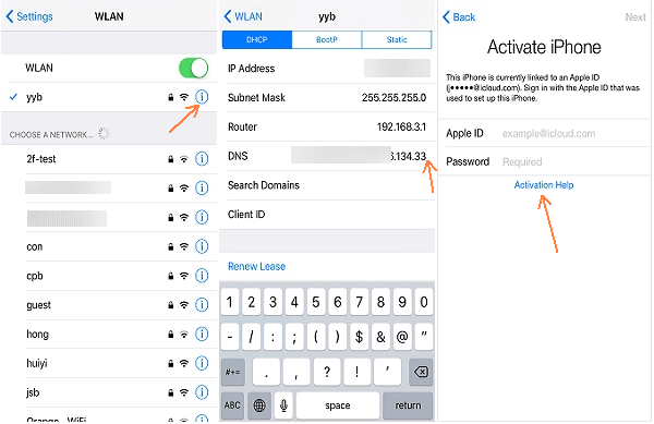 bypass find my iphone activation lock via activation help