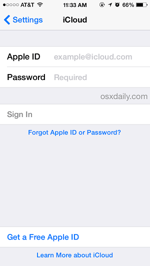 change icloud account to get new one
