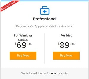 easeus data recovery price and license