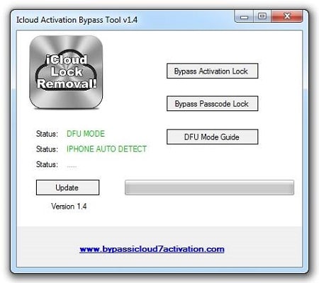 connect ios device to pc and run icloud activation bypass tool