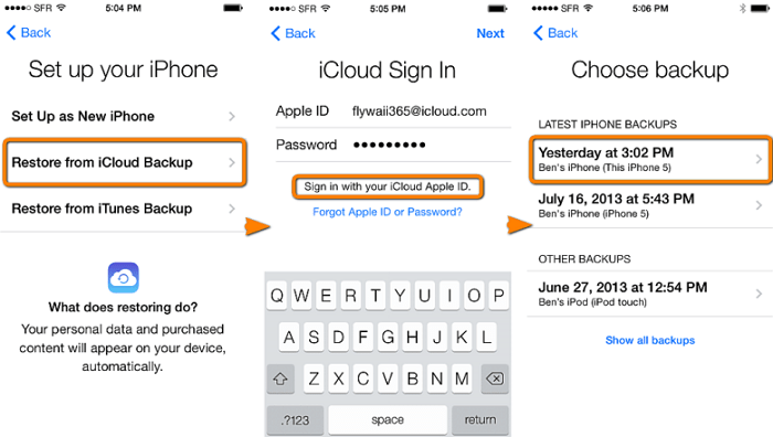 recover deleted phone numbers via icloud