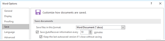 go save document tap to adjust autosaved time