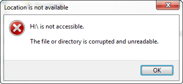 symbols for file or directory corrupted and unreadable
