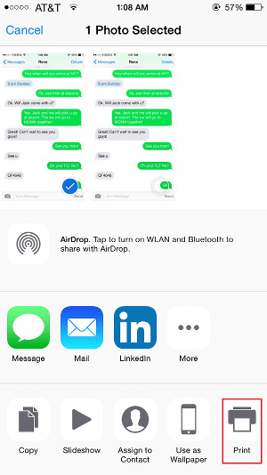 iphone print text messages with screenshots