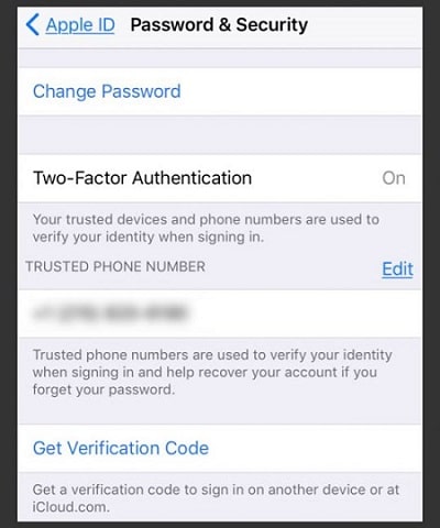 reset apple id password with two factor authentication