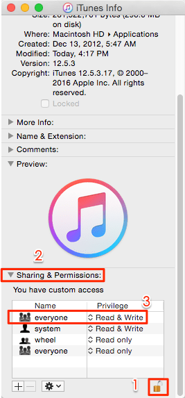 get permission to uninsall itunes on mac