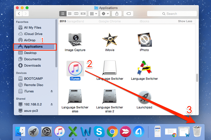 delete itunes app to trash on mac