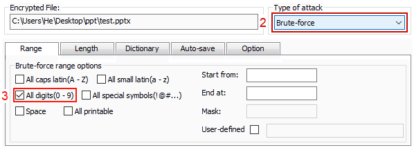 brute-force attact to find password