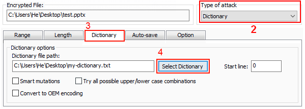 dictionary attack to find password