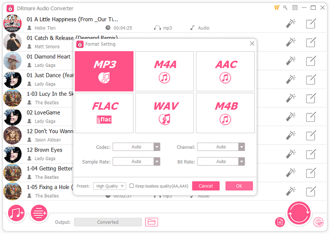 set output format and quality