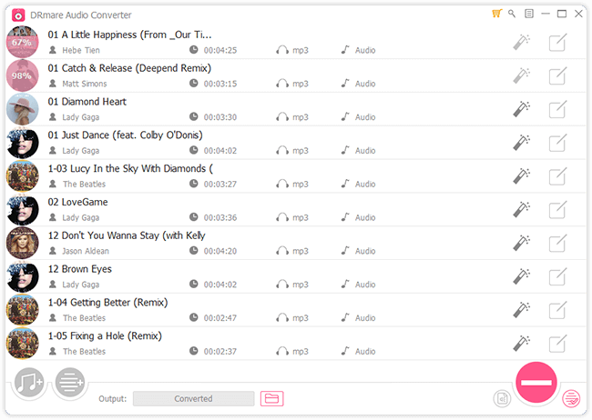 converting drm-protected or drm-free audios