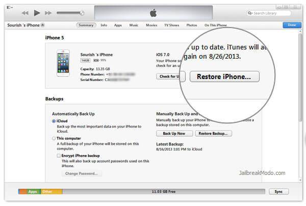 restore iphone to original factory settings