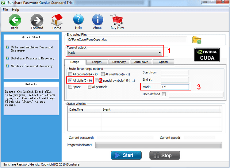 mask attack to recover password