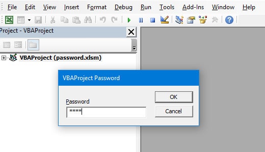 excel unlock vba project