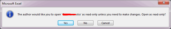 recommended to access excel in read only
