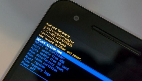 choose reboot system now in android recovery