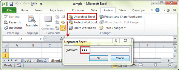 unprotect sheet for excel read only remove