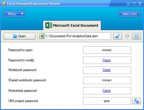 cracking excel 2016 password