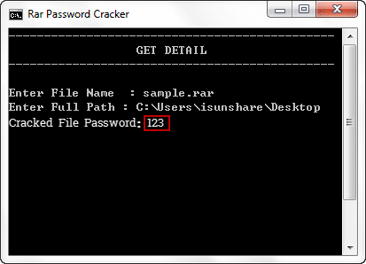 crack rar password