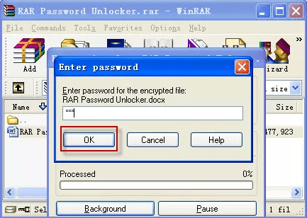 unlock winrar password when have password