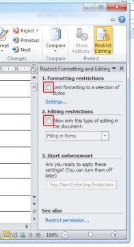 uncheck all restriction checkboxes