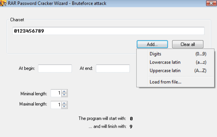 rar password cracker wizard