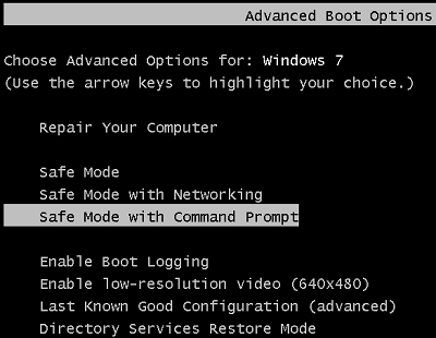 restart computer and enter advanced boot options