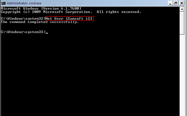 reset windows 7 password in command prompt