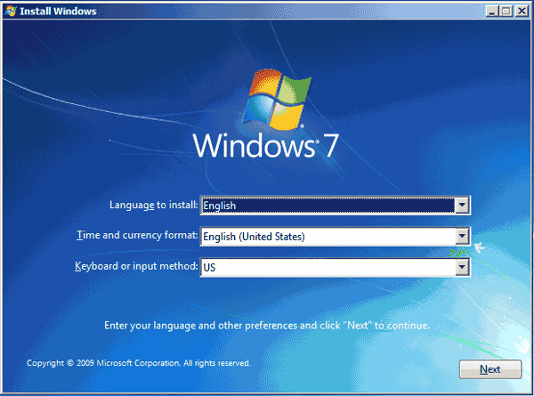 insert installation into windows 7 and boot it from cd