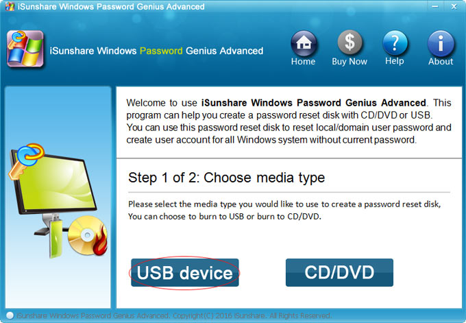 select usb device or cd/dvd as needed