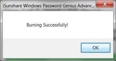 successfully create windows reset disk