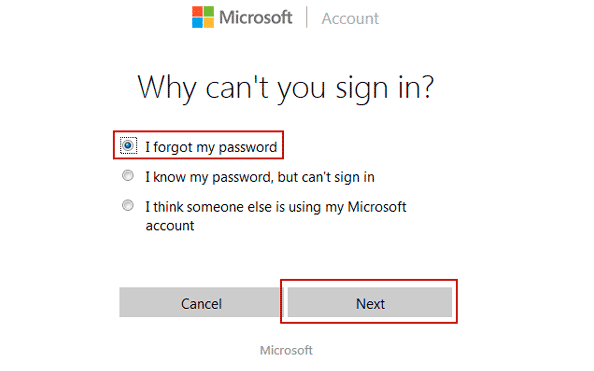 forgot password windows 10 no disk for microsoft account