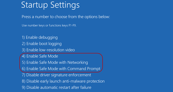 choose enable safe mode with command prompt