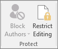 select restrict editing to go to stop protection