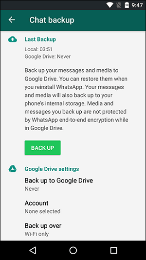 restore deleted whatsapp chat with google drive
