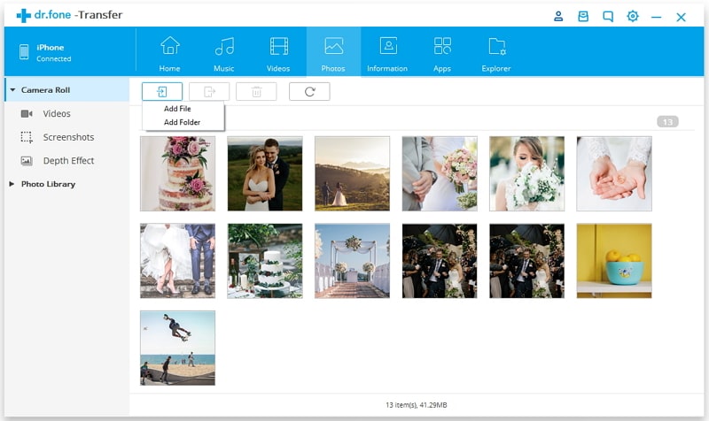 add photo file or folder from pc to iphone without itunes