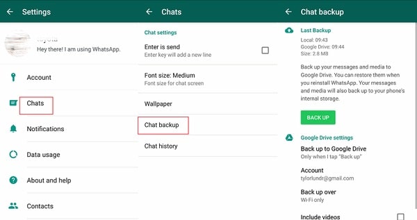 backup whatsapp messages from google drive