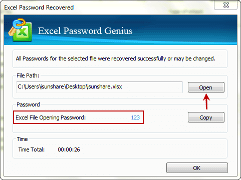 successfully get the protected excel passward