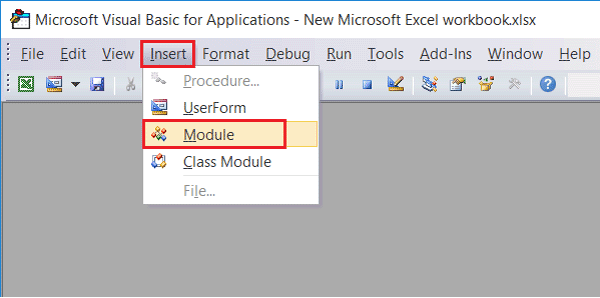 choose module from insert list