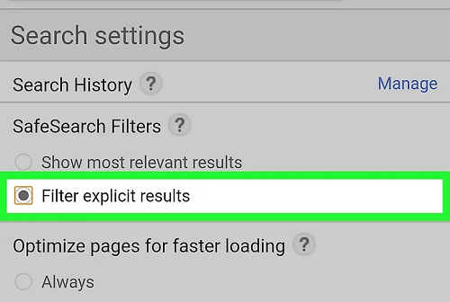 filter explicit results on google chrome