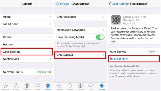 backup whatsapp chats with icloud