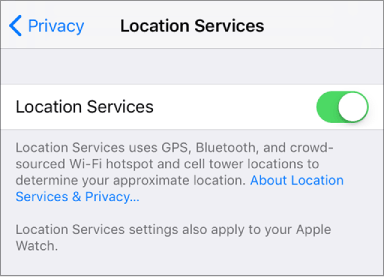 turn on location services