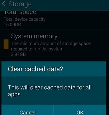 clear cache data in samsung