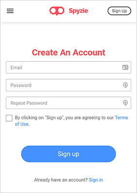 sign up for an account